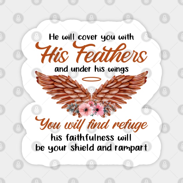 He Will Cover You With His Feathers And Under His Wings Sticker by DMMGear